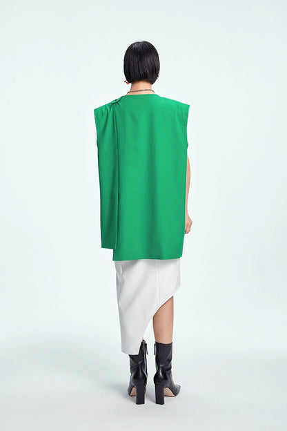 TINY IN misaligned collar silhouette midi vest women's suit -DODO