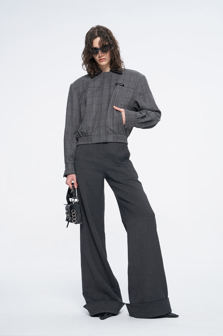 ANNAKIKI waistless fold deconstruct wide-leg pants for women-HITOME