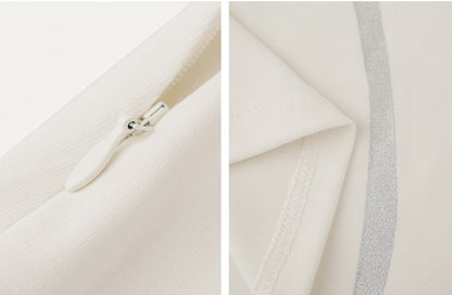 HECO Chinese Draped Summer Heavy Industry Ginkgo Biloba Print Slim Skirt - COLS.