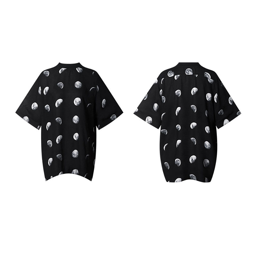 TUYUE Pure Cotton Short Sleeves Moon Print T-Shirt - FERDINAND.