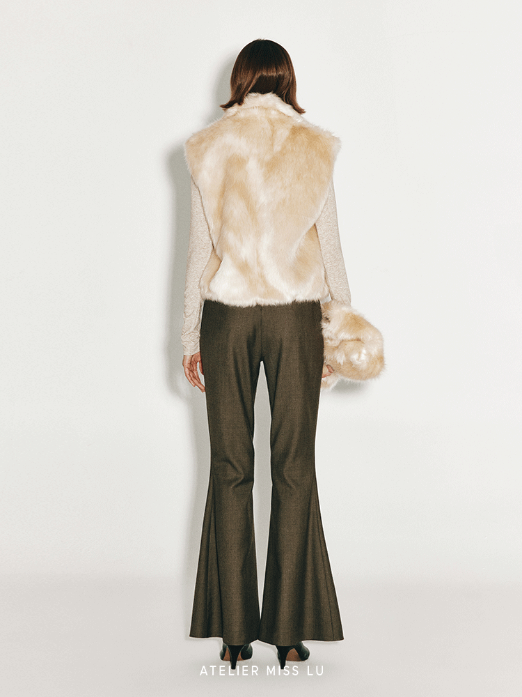 ATELIER MISS LU Gentle Winter Imitation Fur Vest - MEL