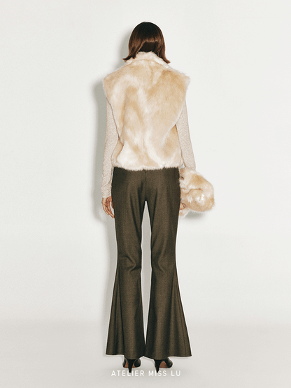 ATELIER MISS LU Gentle Winter Imitation Fur Vest - MEL