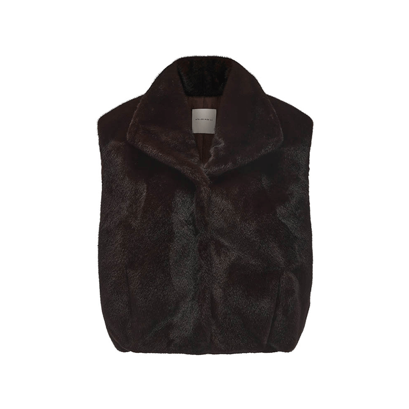 ATELIER MISS LU Retro Versatile Imitation Fur Vest - HONEY.