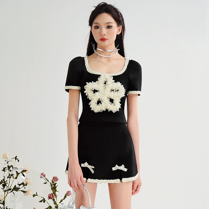 CHECOCRE Stubble Customer Fashion Xiaoxiang Knitted Suit Culottes  - MESSY