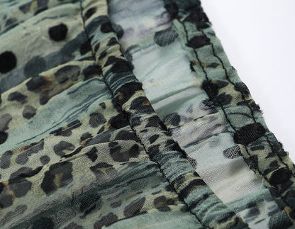 WANGXO | Sheer Silk French Retro Leopard & Polka Dot Loose Top -LYRA.