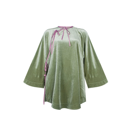 TUYUE  velvet lace-up top- FRED