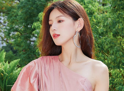 DOLLY Luxury Big Heart Full Diamond American Style Chic Earrings-LUNA