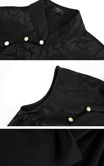 HECO Chinese Modified Diagonal Stand-up Collar Cheongsam ress- OWEN.