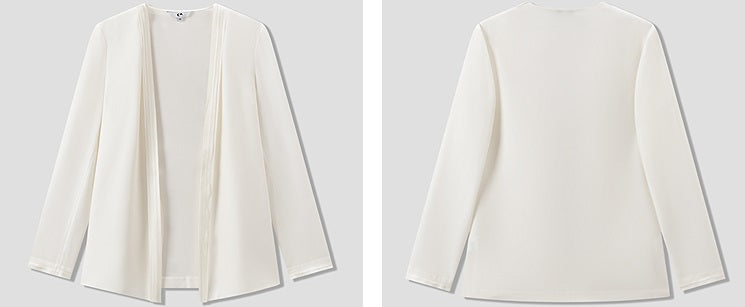 COMME MOI Lu Yan designer's new women's commuter collarless silk wool streamer suit - MARTHA.