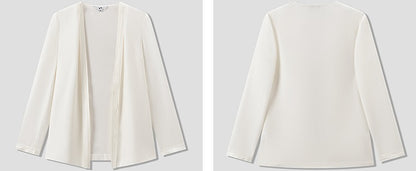 COMME MOI Lu Yan designer's new women's commuter collarless silk wool streamer suit - MARTHA.