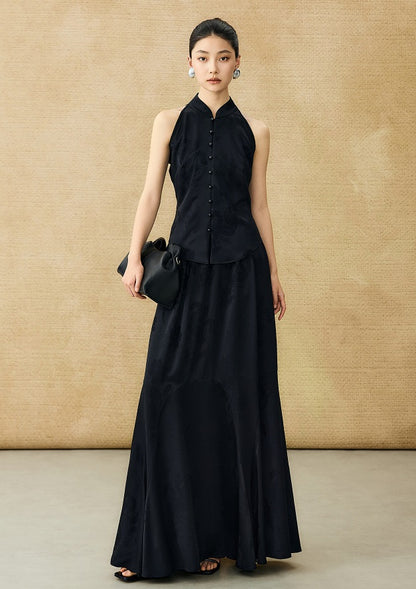 HECO Chinese Style Acetate Jacquard Elasticated High-waisted Fishtail Skirt - BETH.