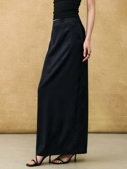 HECO Chinese acetate jacquard women's cool flesh covering elegant skirt - DATE.