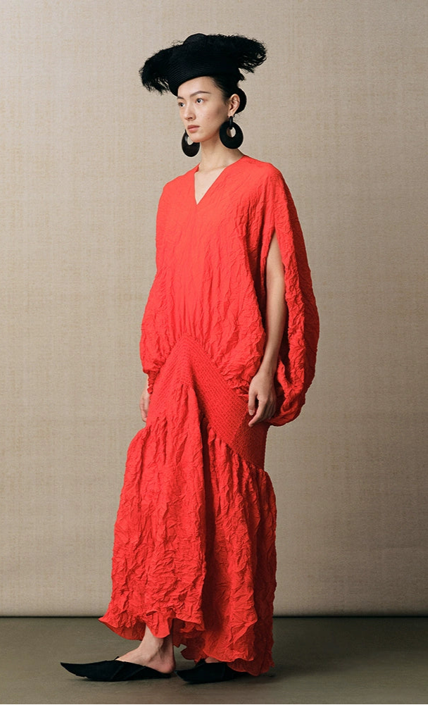 ZHUCHONGYUN  minimalist wrinkled long dress-ARIAH.