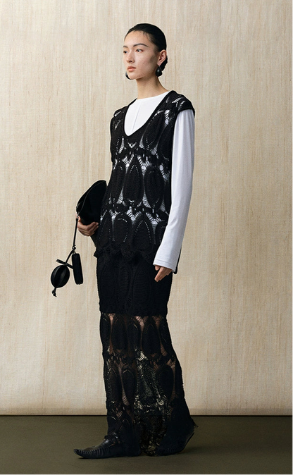 ZHUCHONGYUN white loose crew neck long-sleeved modal top-NATIE.