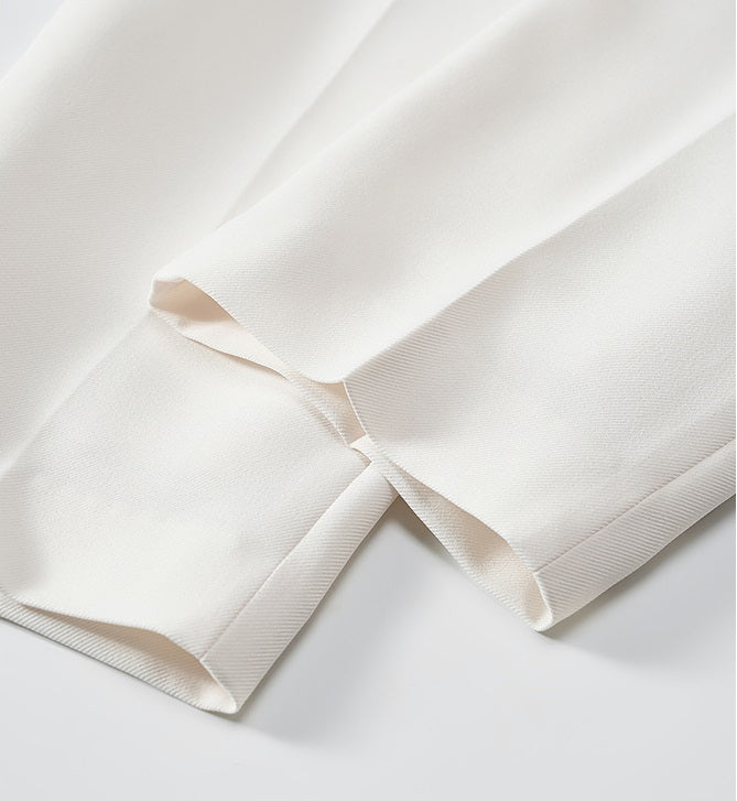 COMME MOI summer white commuter pleated radish pants - JOSHUA.