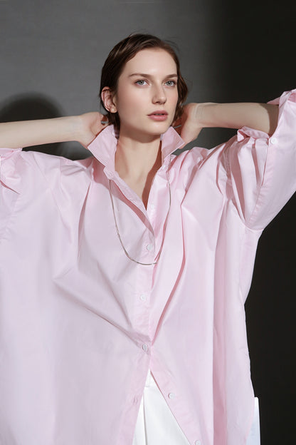 PIAOIN minimalist silhouette commuter shirt oversize versatile loose luxury -COX.