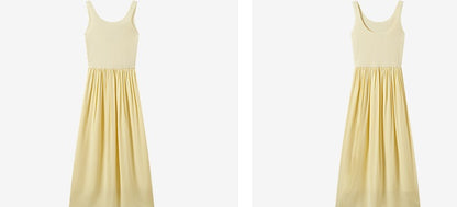 COMME MOI  Women's Beach Resort Silk yellow Dress - bathlomew.