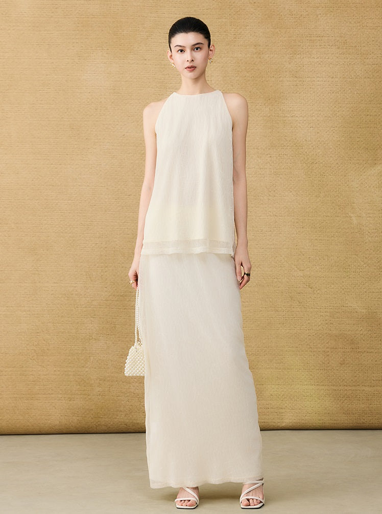 HECO Chinese style wrinkle elastic age-reducing temperament Skirt- ELLA.