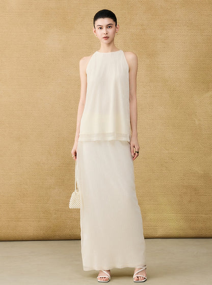 HECO Chinese style wrinkle elastic age-reducing temperament Skirt- ELLA.