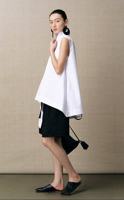 ZHUCHONGYUN A-line silhouette strappy cropped Short-HOUSE.