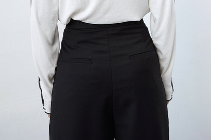 TINY IN women's open-line high waist black white shorts-MAN