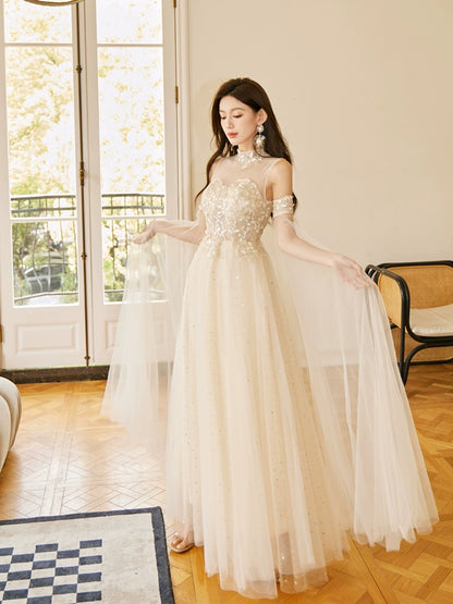 DOLLY Elegant Flower Stand Collar Sleeveless High Waist Tutu Wedding Dress-BELINDA