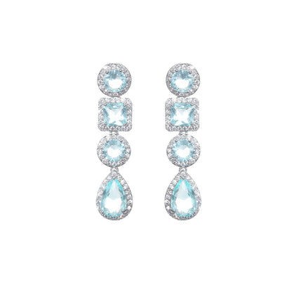 Wardrobes by Chen Luxury Diamond Drop Tassel Earrings-Moyo