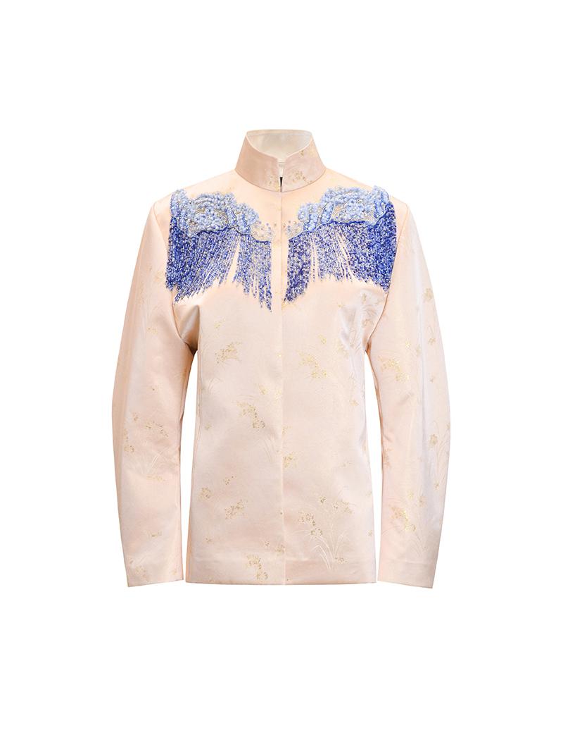 M essential Mackay designer brand Sea Cliff Tassel Beaded Shirt - plain.