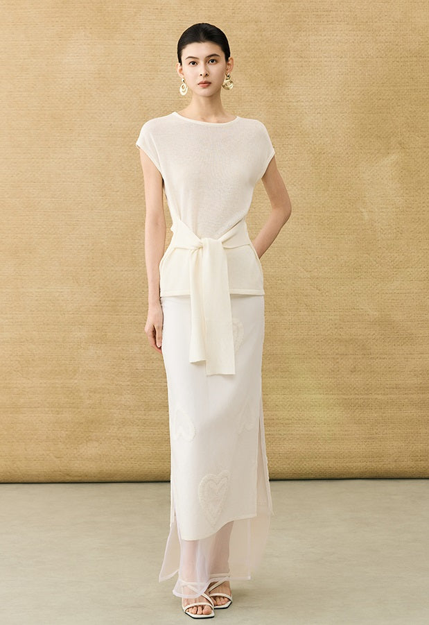 HECO Chinese high-end summer temperament love embroidered skirt - PHYSIC.