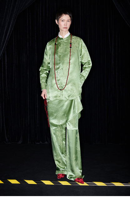 M essential Mackay luxury Jacquard stand-up collar shirt skirt pant set - eleven