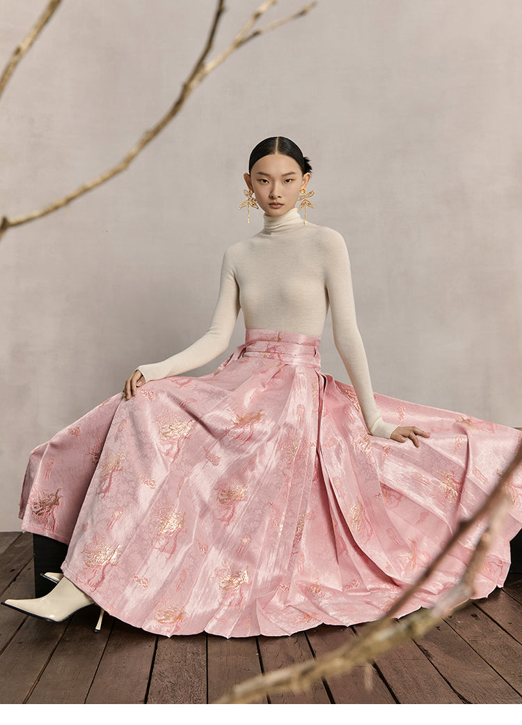 HECO dragon weaving golden high-waisted skirt women - praise.