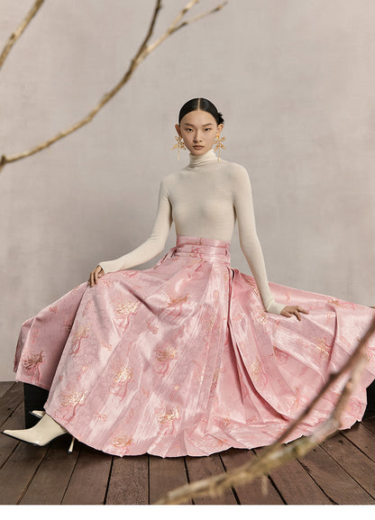 HECO dragon weaving golden high-waisted skirt women - praise.