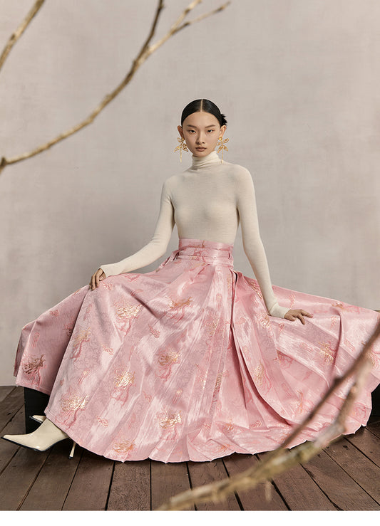 HECO dragon weaving golden high-waisted skirt women - praise.