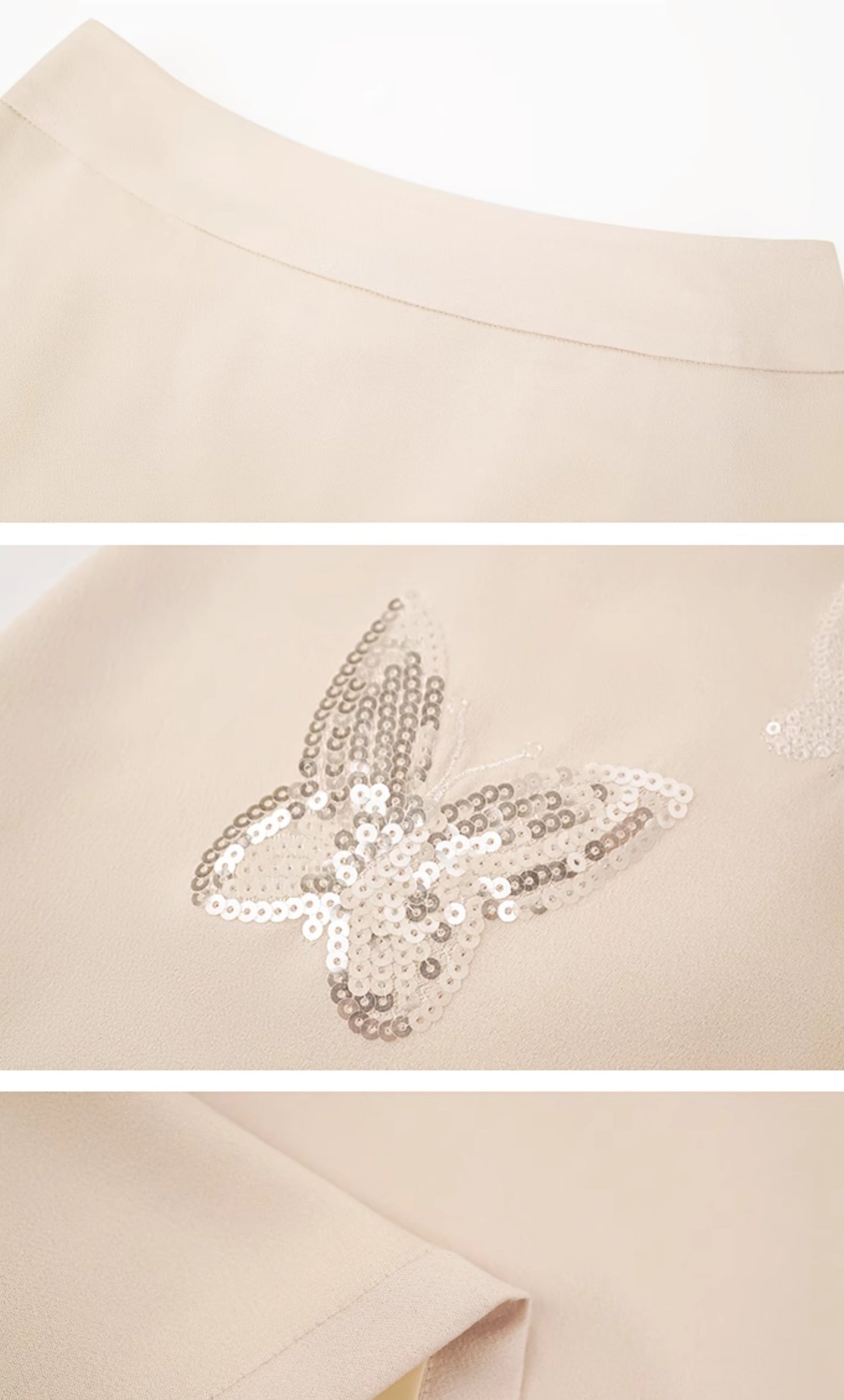 HECO Chinese butterfly bead embroidered slimming straight skirt - POLY.