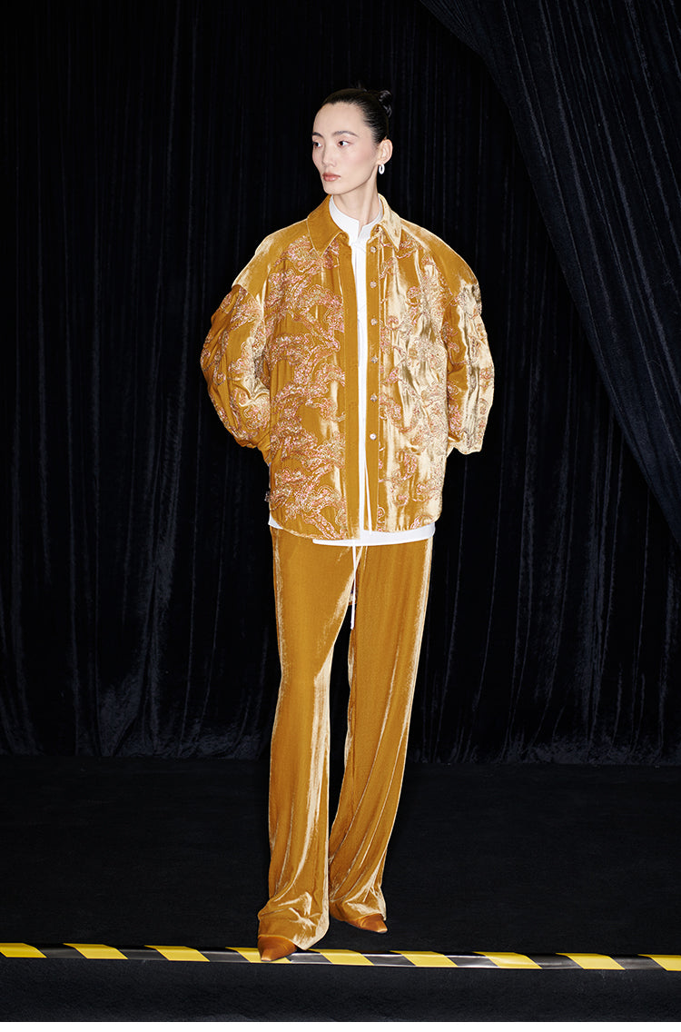 M essential Mackay designer brand Juyi velvet baggy shirt coat -  GREATFUL.