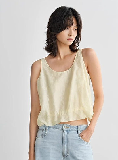 COMME MOI  summer women's gentle and elegant bubble vest shirt - NATE.