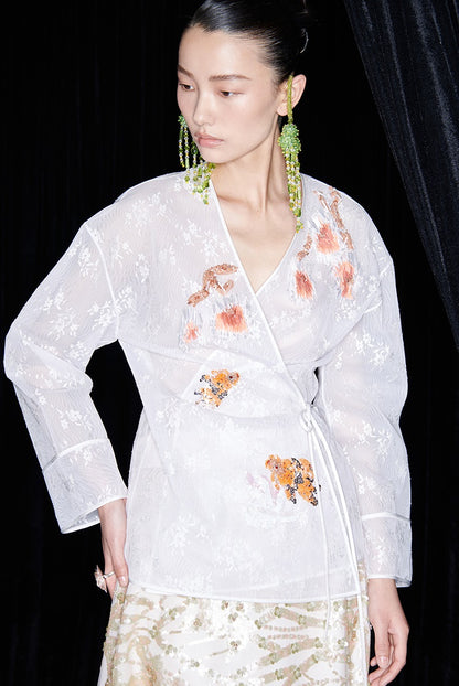 M essential Ma Kai designer Jinghui embroidered fabric upright structure long skirt - WINDA.