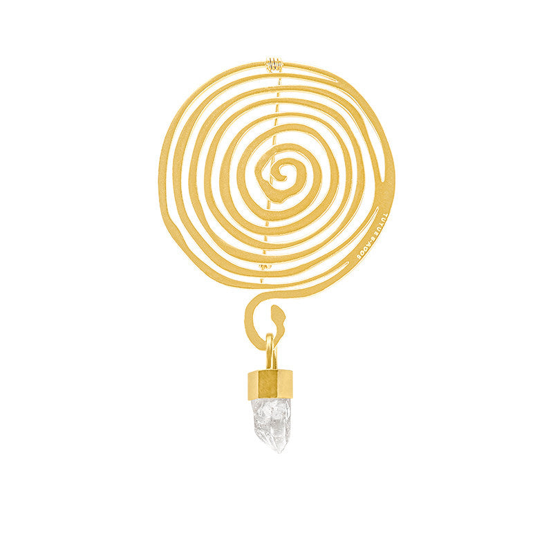 TUYUE Brass Gold Plated Energy Structure Natural Brooch Pendant- LUNA.