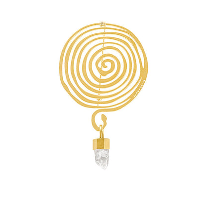 TUYUE Brass Gold Plated Energy Structure Natural Brooch Pendant- LUNA.
