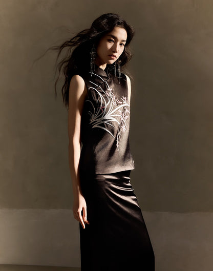 HECO sleeveless purple black white vest top women - waters.