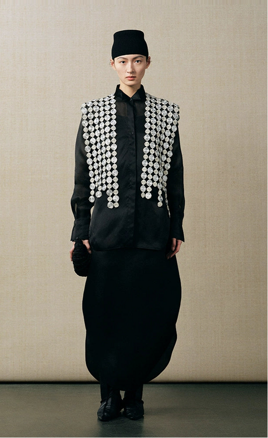 ZHUCHONGYUN2025 silk embroidery plate with sleeves elegant detachable square shawl-ASCON