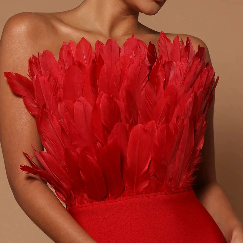 DOLLY Luxury Chest Wrap Sleeveless Off Shoulder High Waist Formal Dinner Dress-ORA