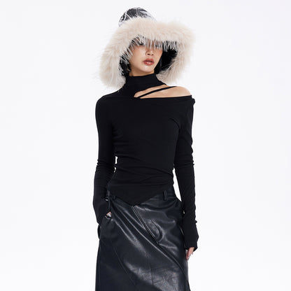 TINY IN irregular cut-out off-the-shoulder long-sleeved top-DIMO