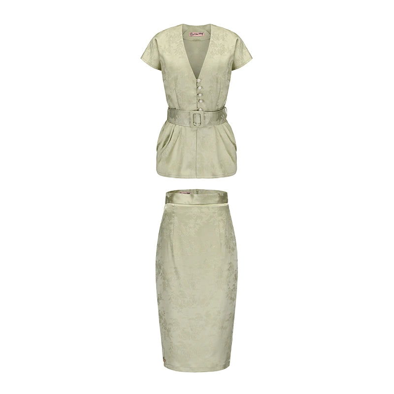 Le palais vintage jacquard satin waist- TEE.