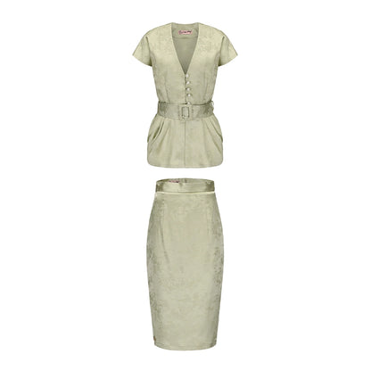 Le palais vintage jacquard satin waist- TEE.