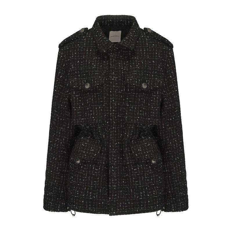 ATELIER MISS LU Adjustable Cinched Tweed Hunting Jacket - RAMSEY