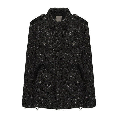 ATELIER MISS LU Adjustable Cinched Tweed Hunting Jacket - RAMSEY
