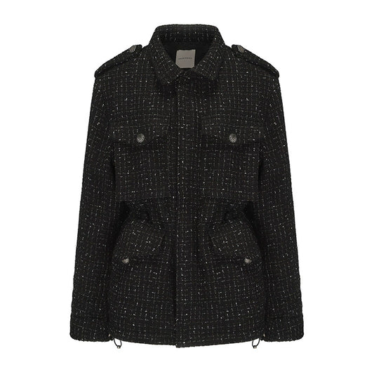 ATELIER MISS LU Adjustable Cinched Tweed Hunting Jacket - RAMSEY