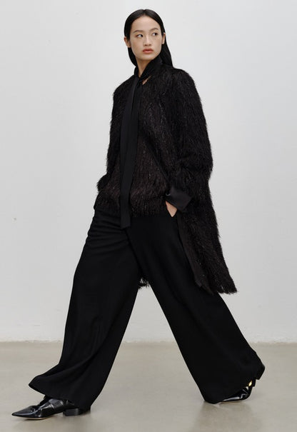 COMME MOI Lu Yan Designer's new women's high-end fringed sequin streamer long jacket - INDIA.