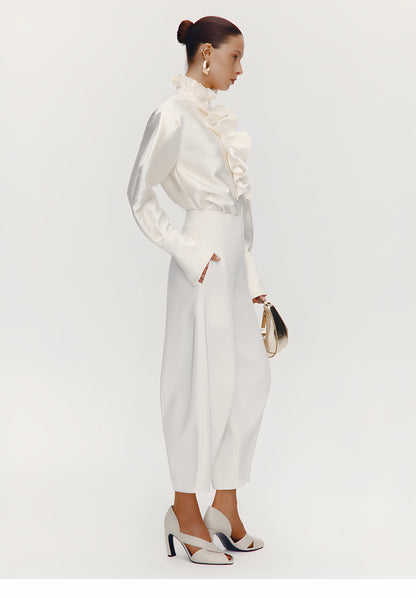 ATELIER MISS LU Court Wind Pleated Design Shirt Top - SUTH
